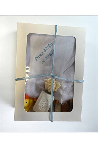 Botez Prosop cu capison alb – blue “Prima baita cu nasii”, cu sticlute mirode...