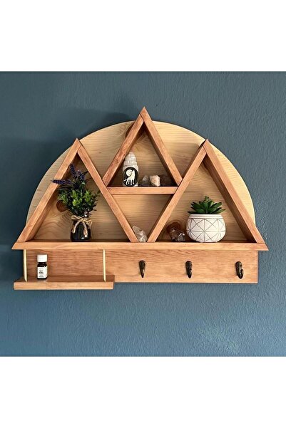MAVİ TREND Doğal Ahşap Anahtarlık Anahtar Askısı Modern Hol, Antre Raflı Anah...