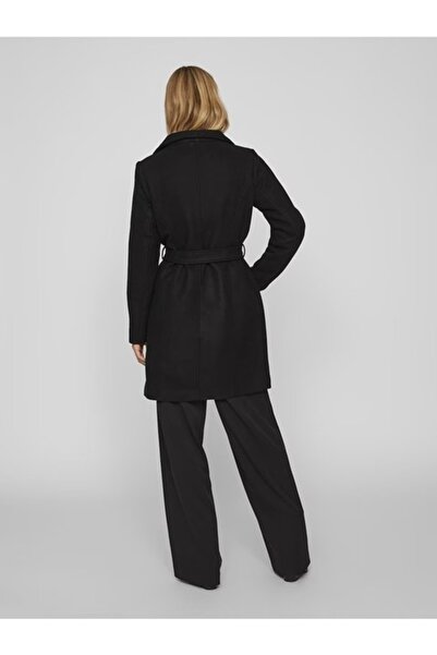 VILA Classic coat in wool blend with notched collar Vidirector, Black, 42