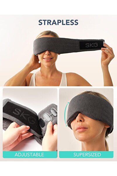 SKG RESTore Pro Sleep Mask, Eye Mask Wrap-Around Design, Light Shading, Breathable Fabric, Adjustabl