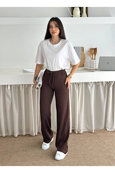 Noa Noa Accordion Ribbed Wide Leg Trousers