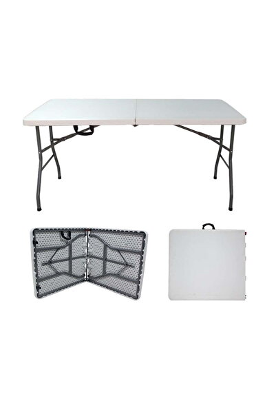 Selgot Garden table, terrace and yard, rectangular, steel, 152 x 71 x 74 cm, white