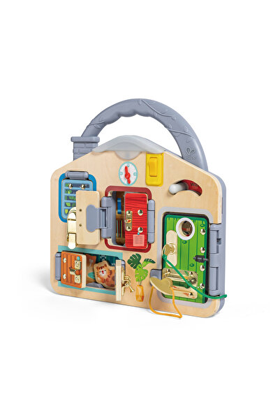 Hape Jucarie din lemn - Placa interactica cu incuietori pentru copii, copii v...