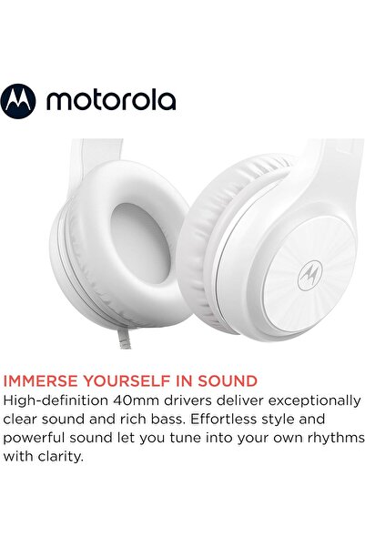 Motorola Sound Over-Ear Headphones Wired - Moto XT120 Headphones with Microphone