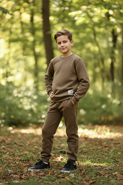 Merdia Boy's 3 Thread Inner Ribbed Bottom and Top Tracksuit Set