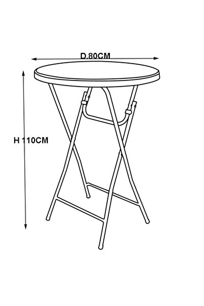 Selgot Folding round table, 80 cm diameter, white cocktail table bar