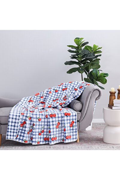 Bee Home Cherry Chic Double-Sided | Single Faux Fur Blanket