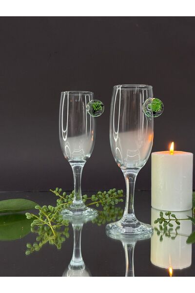 KirLiNova كأس كوكتيل مزين بالزهور الخضراء، عبوة من قطعتين - (كأس للماء أو الك...