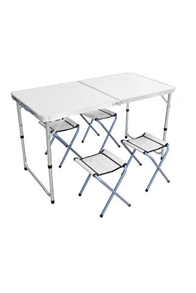 Selgot Masă de picnic pliabilă tip valiză, 4 persoane, 120x60x69 cm, aluminiu