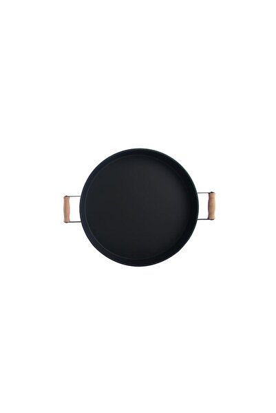 ZCD TAVA NEGRA CU MANER DE LEMN 36CM