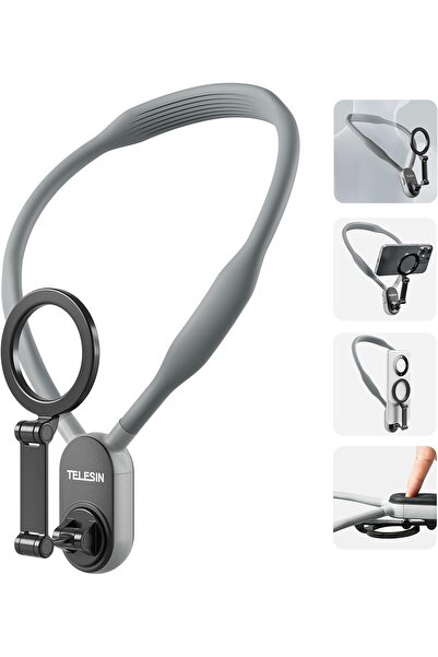 Fipka Sgaloge Magnetic Neck Mount for Phones, Neck Cell Phone Holder POV/Vlog Selfie Mount Hand Free Phone