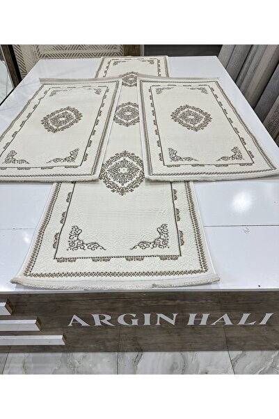 Narin Yatak Odası Halısı 3'lü Set Kahve Renk ARGIN HALI