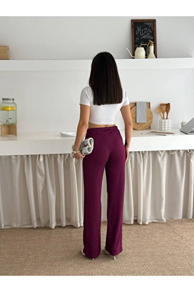 Noa Noa Accordion Ribbed Wide Leg Trousers