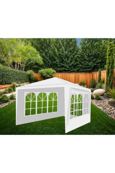 Selgot Garden Pavilion, 3x3 M, 3 Side Walls With Windows, White