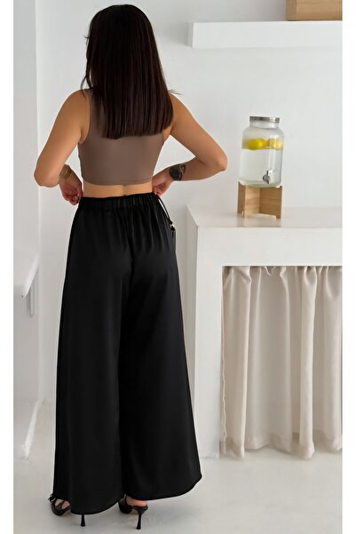 Noa Noa Satin Fabric Wide Leg Trousers