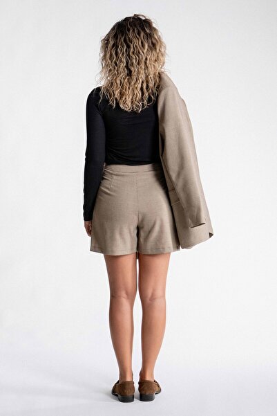 SEPANU COLLECTION Women's Yellow Houndstooth Patterned Shorts Set