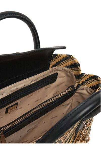 Guess Γυναικεία Τσάντα Χειρός Μπεζ, Μαύρη, Πολύχρωμη HWWG9210050