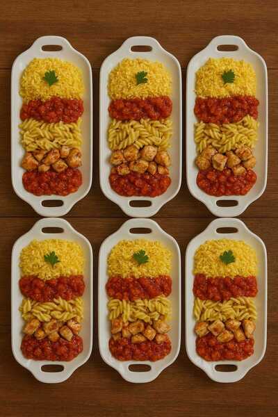 PAPİSAHOME 6"Lı Tavuk Dünyası Servis,Sunum Tabağı Beyaz 32x14