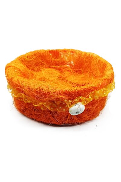 Vision Decorative Round Easter Egg Basket, 18x7cm, Orange,