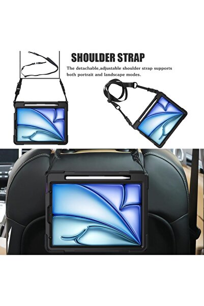 erorex For Ipad Air 11 Inch Case 2025/2024 M3/M2 , Heavy Duty Shockproof Case With 360 Rotating Kickstand…