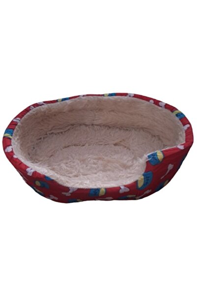 Vision XXI Coș de pat pentru animale de companie, Vision XXI, oval, poliester, roșu, mediu, 30x40cm
