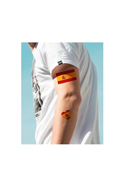 Vision XXI Set 5 Temporary Tattoos, Tricolored Romania, Easy to Apply and Remove, 9x11cm,