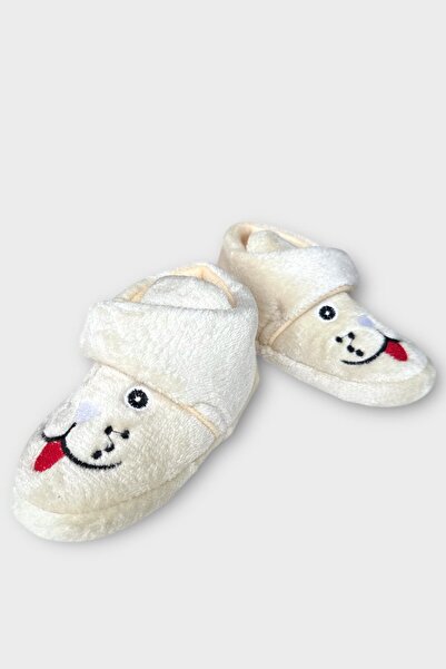 Liger Children's Velcro Anti-Slip Sole Kindergarten Nursery Home Shoes Slippers Cream