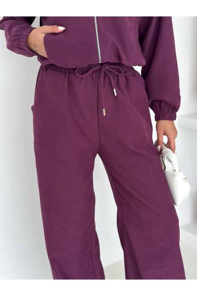 Noa Noa Zippered Cardigan Pants Velvet Set