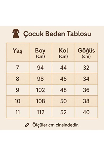 MİSMOLY Medine İpeği Beli Lastikli Bağcıklı Çocuk Ferace