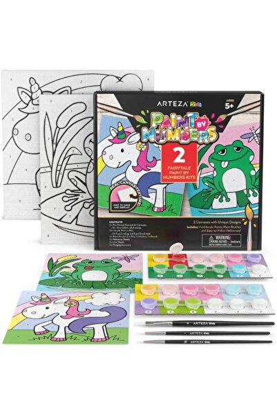 Pentart Kids Paint by Numbers Kit, Unicorn & Frog