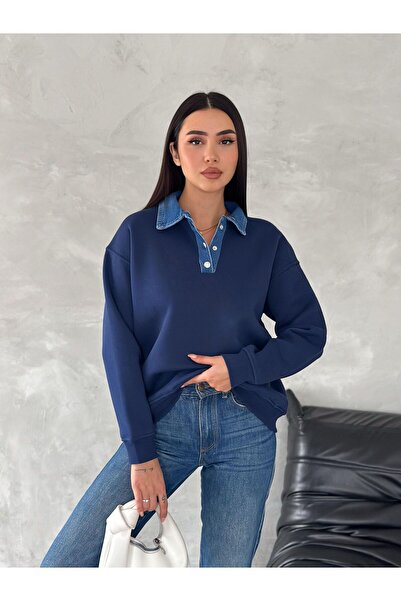 Noa Noa Kot Yaka Detaylı Uzun Kollu Sweatshirt