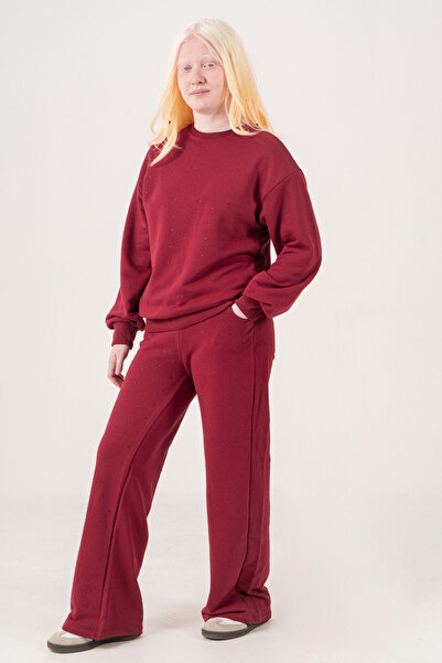 GİYİCEM TEKSTİL Σετ αθλητικής φόρμας για κορίτσια Basic Stone Embroidered 6504