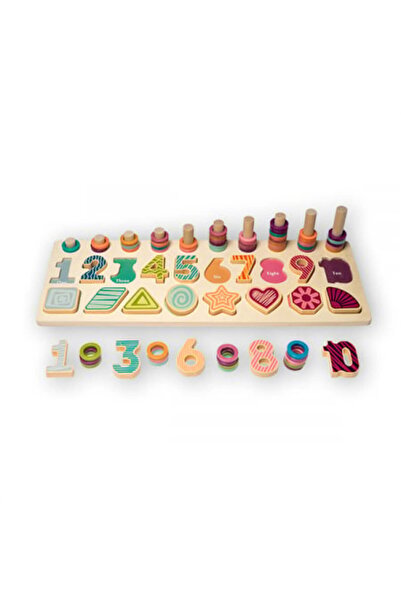 Nurio Educational Wooden Logarithmic Game with Geometric Shapes -