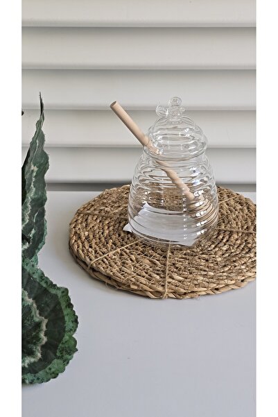 GULHANILE Cam Bal Kavanozu Ahşap Kaşıklı