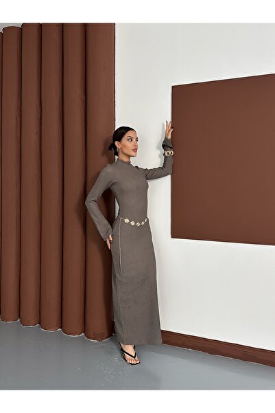 LE CARAMBOLE Дълга дамска рокля с кожата на норка