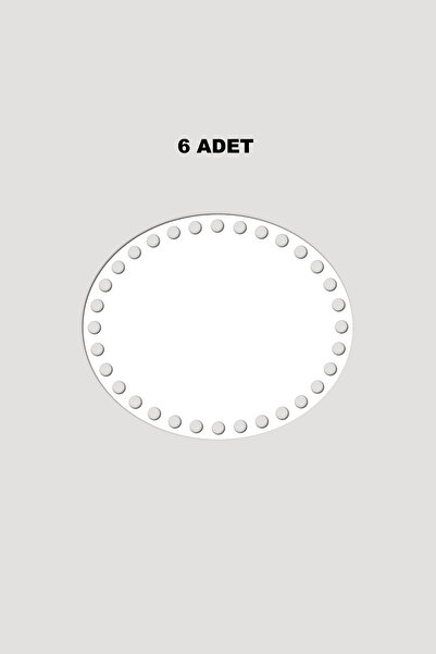 Lucena Ξύλινη Βάση Δίσκου Καλαθιού Ελλειπτική 13x18 εκ. 6 Τεμάχια Λευκό 3mm