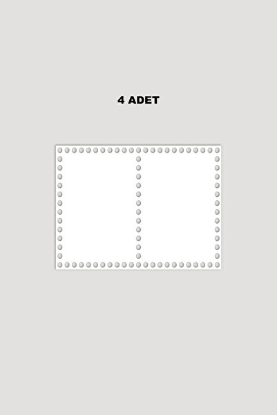 Lucena Ξύλινο Ορθογώνιο - Βάση Δίσκου Καλαθιού με Τρύπα στη Μέση 20x30 cm 4 Τεμάχια Λευκό 3mm