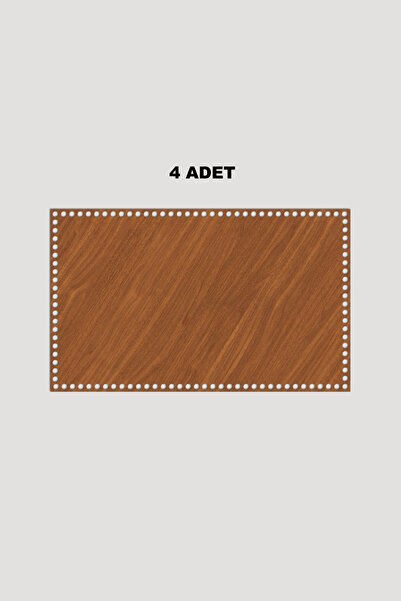Lucena Ξύλινη Ορθογώνια Βάση Δίσκου Καλαθιού 25x30 cm 4 Τεμάχια Καρυδιά 3mm
