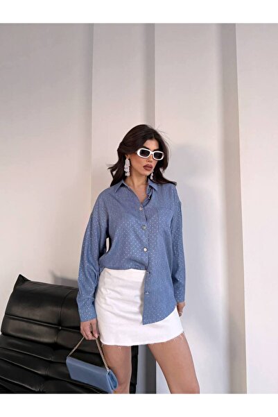 Violet Butik Didim Varak Puantiyeli Gömlek