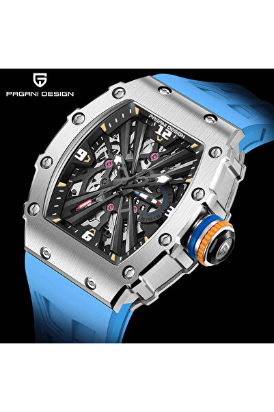 Pagani design Ceas PD-1738, Japonia VH65, design schelet, 42 mm, curea din silicon, rezistență 100 m