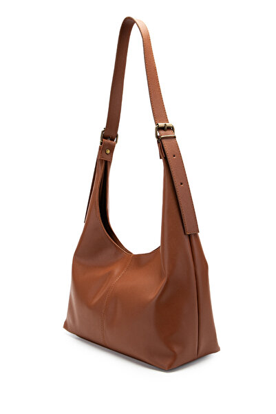 minebag Faux Leather Cris Belt Detailed Shoulder Bag Brown