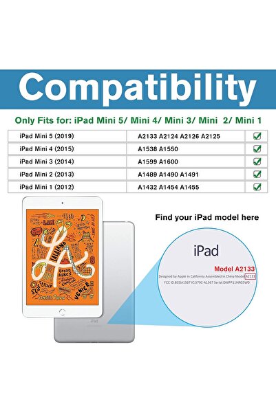 erorex حافظة آيباد ميني لأجهزة آيباد ميني 5 2019/ ميني 4، ميني 1 2 3