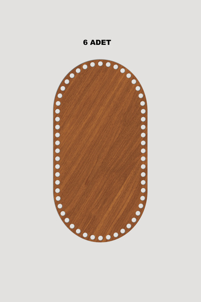 Lucena Дерев'яна прямокутна овальна корзина з кутовими краями, дно 9x27 см, 6...