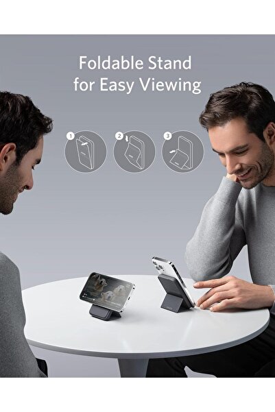 Anker بطارية مغناطيسية 622 (ماجو)، شاحن لاسلكي قابل للطي 5000 مللي أمبير مع منفذ USB-C لجهاز iPhone 13/