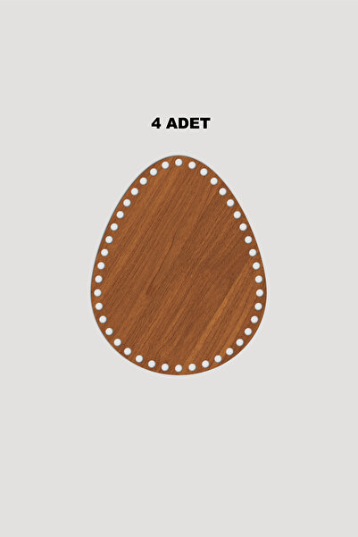 Lucena Ξύλινος Δίσκος Καλαθιού Αυγών Βάση 20x25 cm 4 Τεμάχια Καρυδιά 3mm