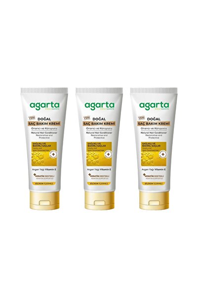 Agarta Doğal Güçlü Saç Güzelleştirici Bakım Kremi 250 ml x 3 Adet
