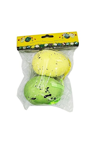 Vision XXI Set 2 ouă decorate în polistiren, multicolor, 9x7cm, VisionXXI