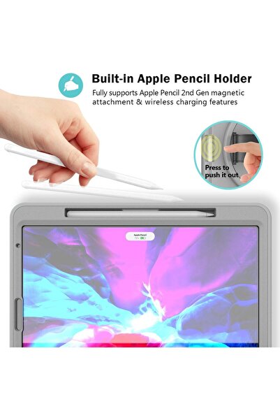 erorex Rugged Case For Ipad Pro 12.9 2020 2018 Support Apple Pencil 2 Charging