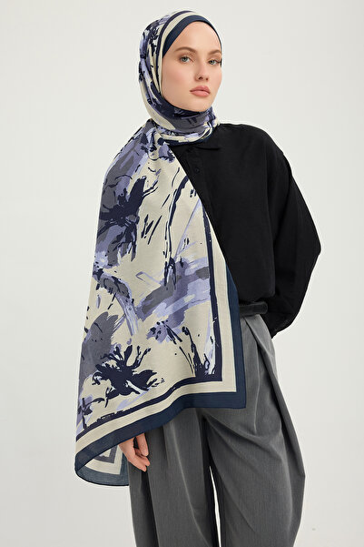 Schaless Özgür Fırçalar - Purple - Vierra Patterned Viscose Shawl - 70X190 cm