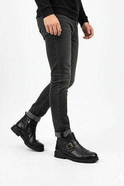 Tomato Bags Ανδρικές μπότες από συνθετικό δέρμα με επένδυση από γούνα με φερμουάρ και αντιολισθητική σόλα Thermo